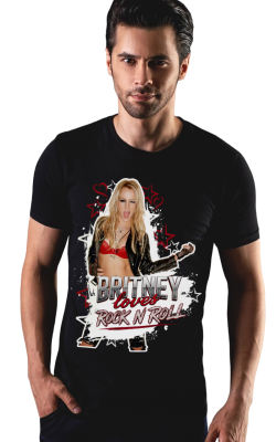 Cam Preta Britney Loves Rock n Roll Modelo Masc