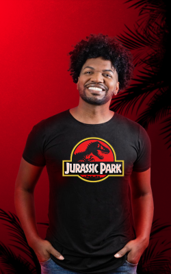Cam Preta Jurassic Park Logo Modelo Masc