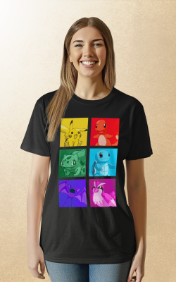 Cam Preta Pokemon Iniciais v2 Modelo Fem
